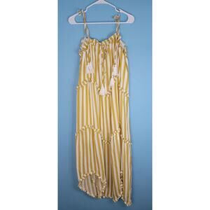 Women's Mellow Yellow Striped Flowy Dress Light Weight Summer, NWT Size Large